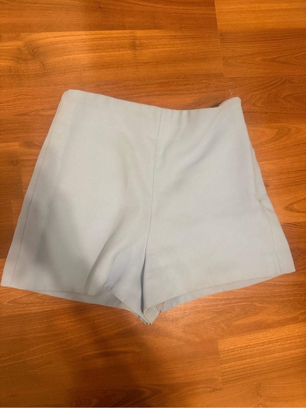 Zara Pastel Blue High-Waist Tailored Shorts